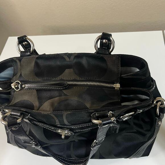Coach Black Satchel Bag with Silver Hardware – Good Preowned Condition - Picture 10 of 12